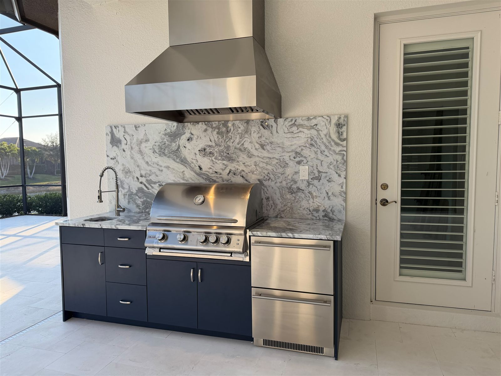 Navy Line outdoor kitchen by Bespoke Cabinets and Doors